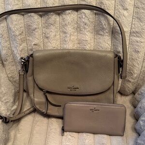 Kate Spade Taupe Crossbody Bag and Wallet Set